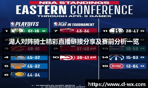 湖人对阵骑士精彩直播链接分享及赛前分析一览